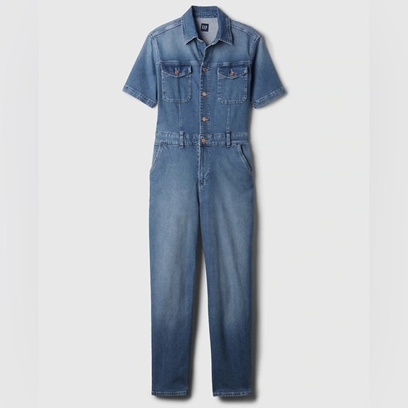 GAP Pants - GAP Blue Denim Short Sleeve Jumpsuit